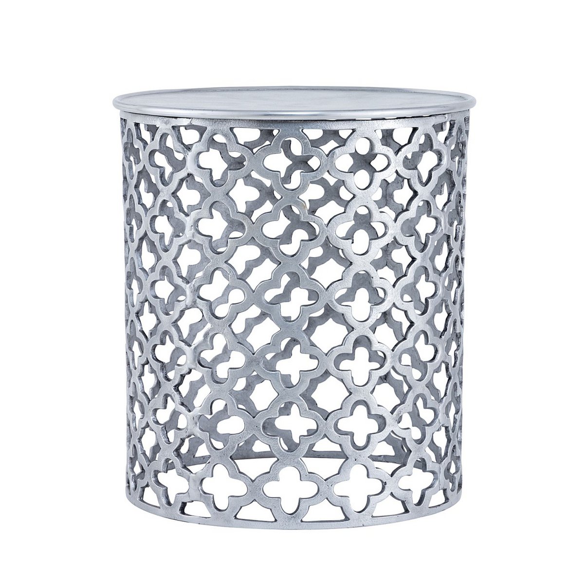 Decorative metal side table ø 40 x 45 cm round Cairo silver or gold aluminum oriental