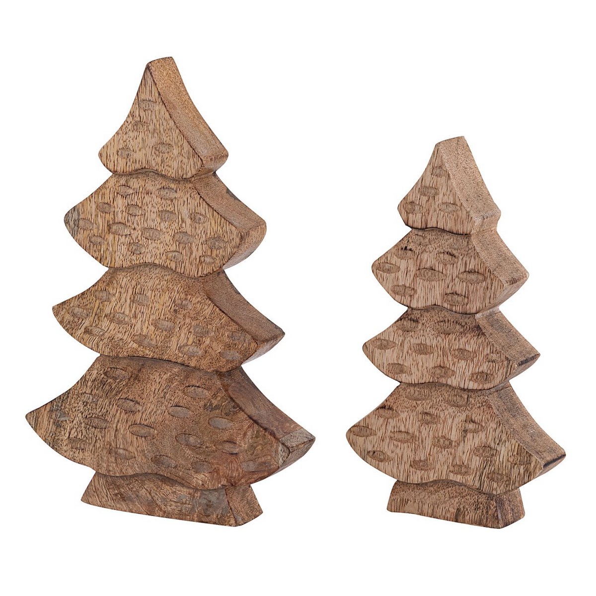 Decorative tree figure set of 2 wooden figures H23/20cm wooden tree Christmas decoration mango wood