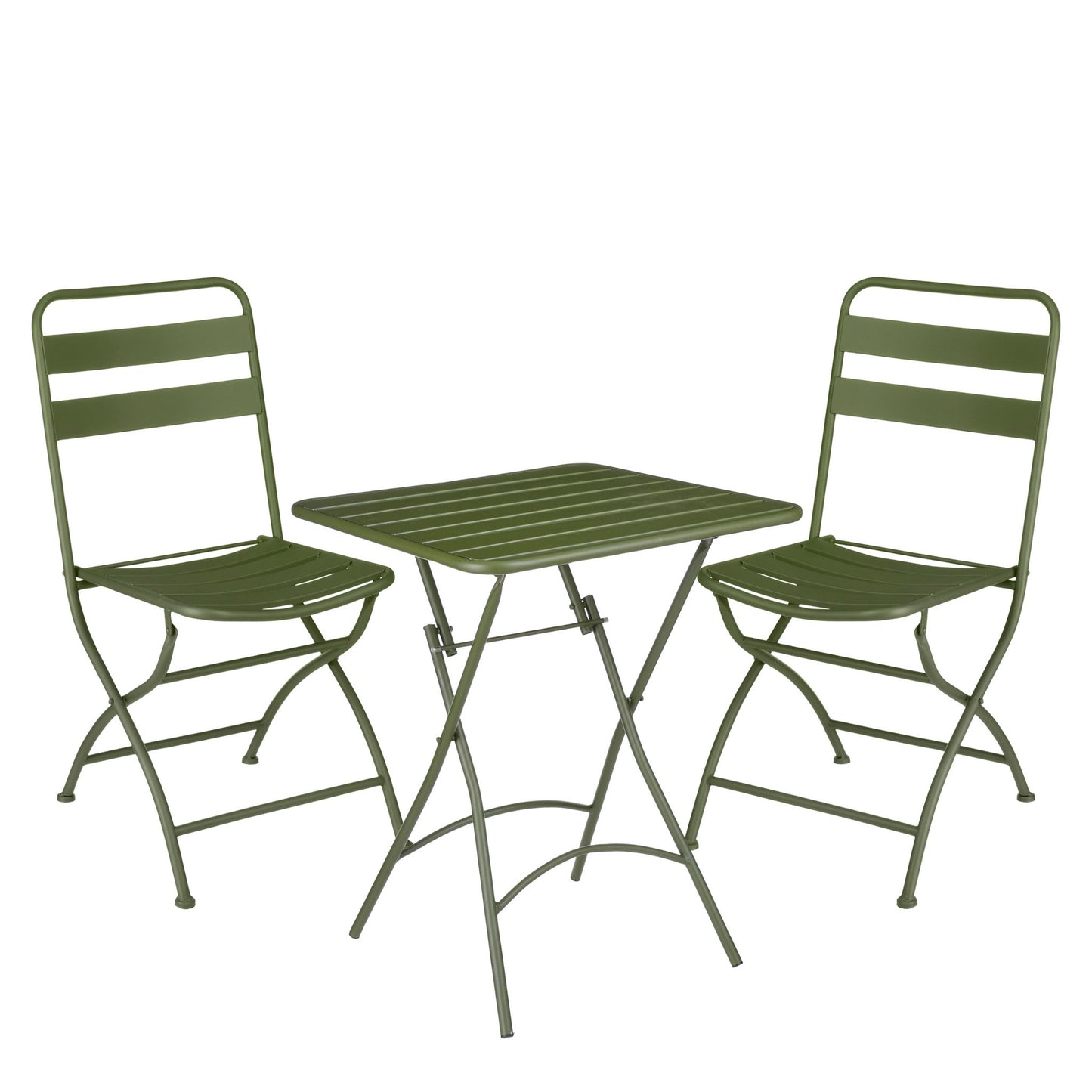 Evita Bistro set - L60 x W60 x H74.5 cm - Metal - Dark green