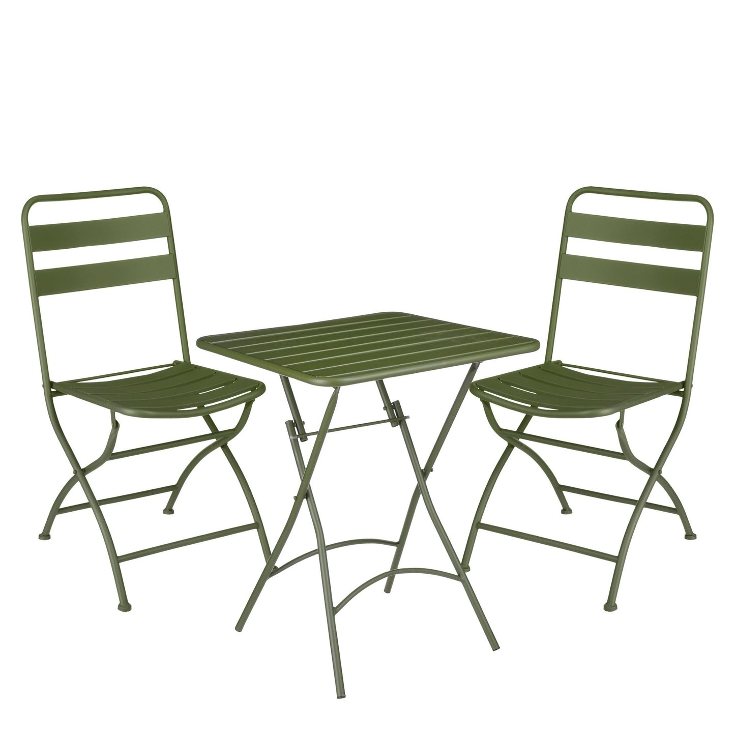 Evita Bistro set - L60 x W60 x H74.5 cm - Metal - Dark green