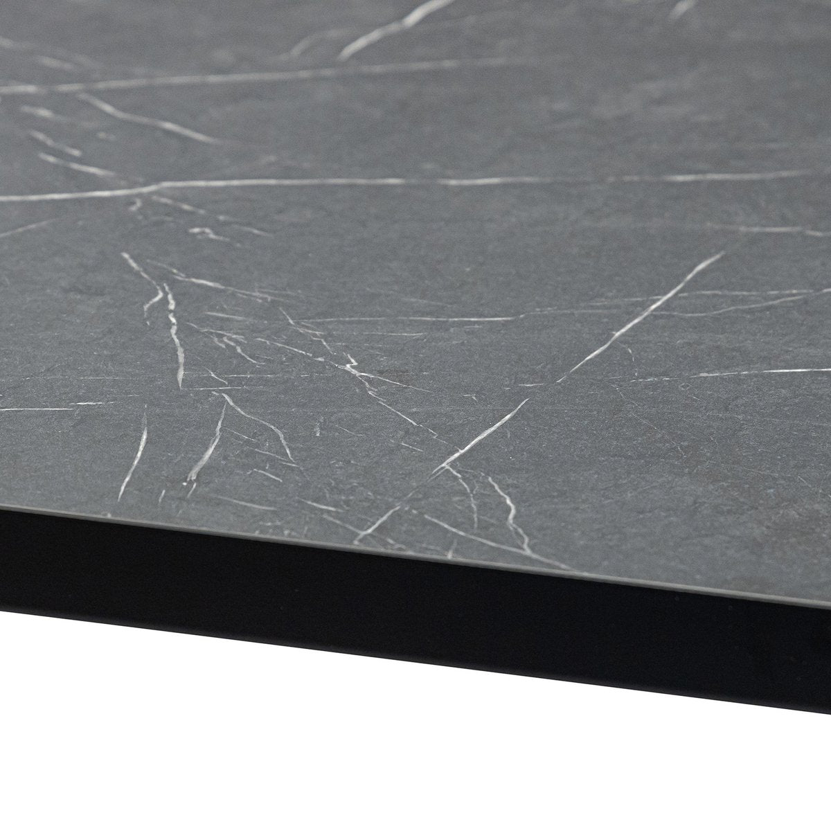 Stalux Dining table 'Gijs' 200 x 100cm, color black / black marble