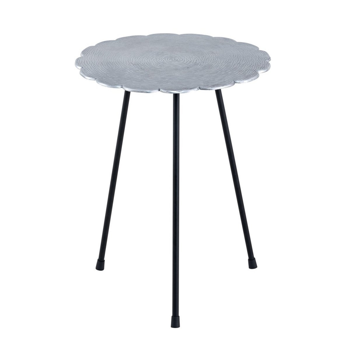 Beistelltisch Metall 4-teilig Dekotisch Hilton ø 35 x H 45 cm rund silber o. gold Aluminium