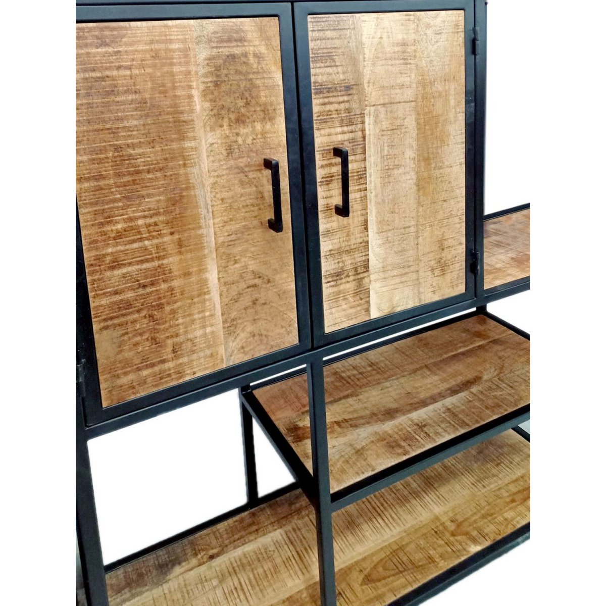Bookcase shelf cupboard compartment 100x193x36cm Liverpool metal frame