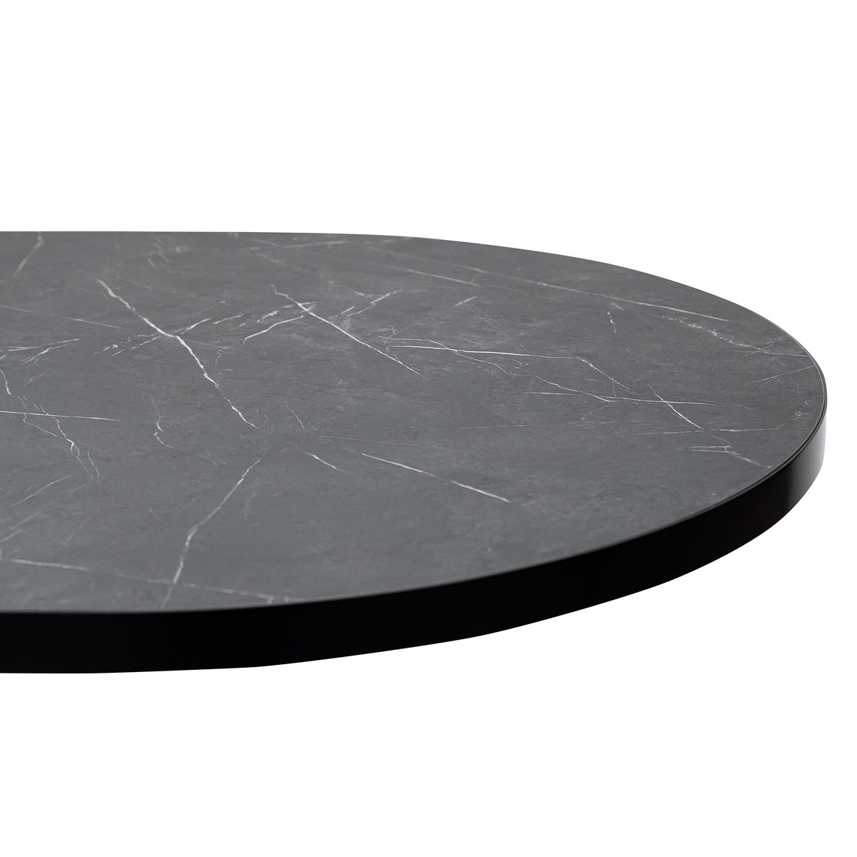Stalux Flat oval dining table 'Noud' 180 x 100, color black / black marble