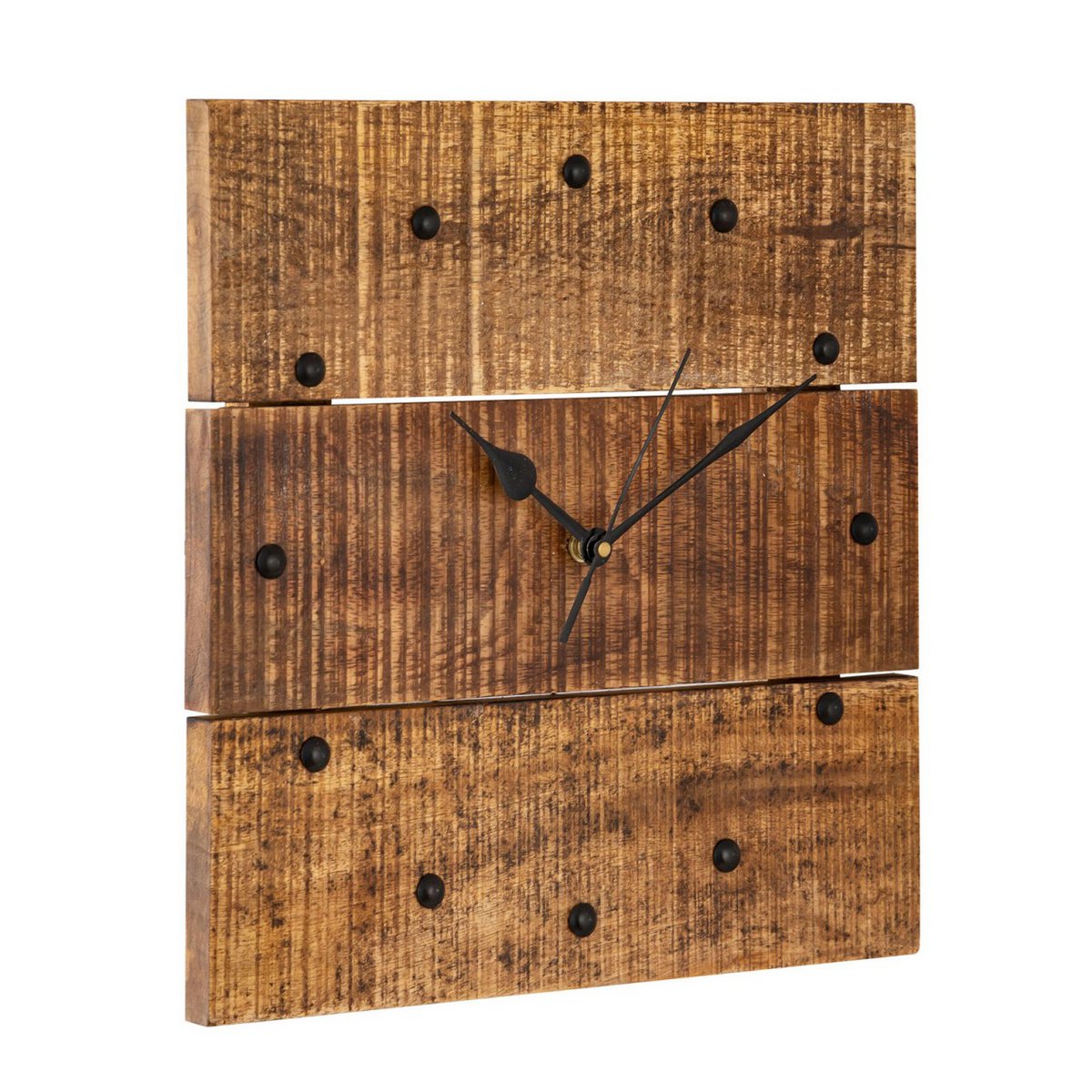Wall clock wood clock 30x30cm wall clock wood living room noiseless square made of mango wood