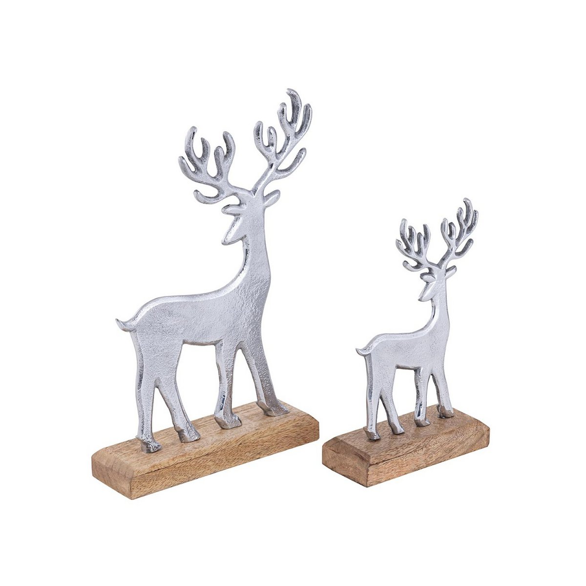 Decorative figure set of 2 deer stand 14/20x22/32cm Masterbox 8-piece aluminum