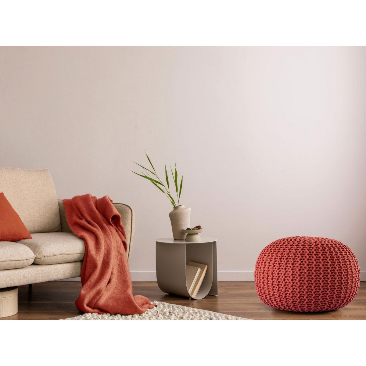 Seat pouf ø55cm pouf knitted stool knitted pouf PREMIUM indoor patio pool garden sustainable