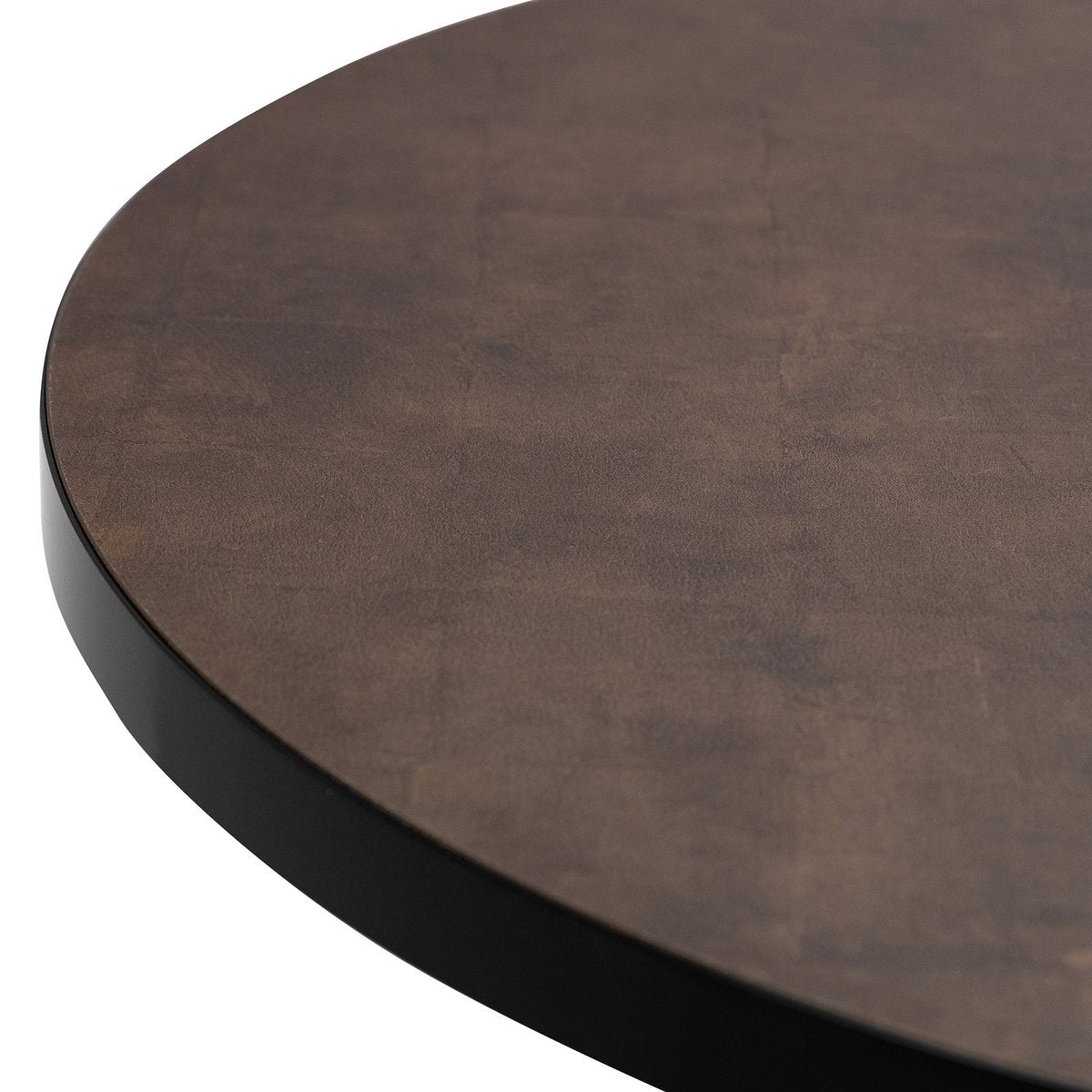 Stalux Flat oval dining table 'Noud' 180 x 100, color black / brown leather look