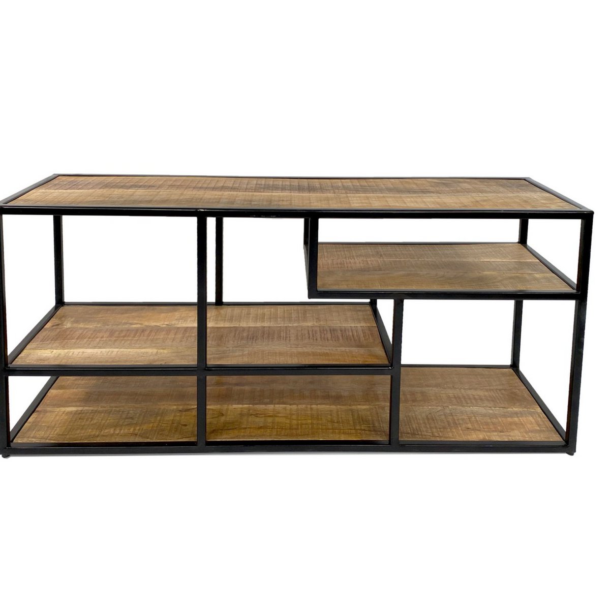 Standing shelf room divider books shelf media shelf bookshelf 130x60x36cm Liverpool metal frame black