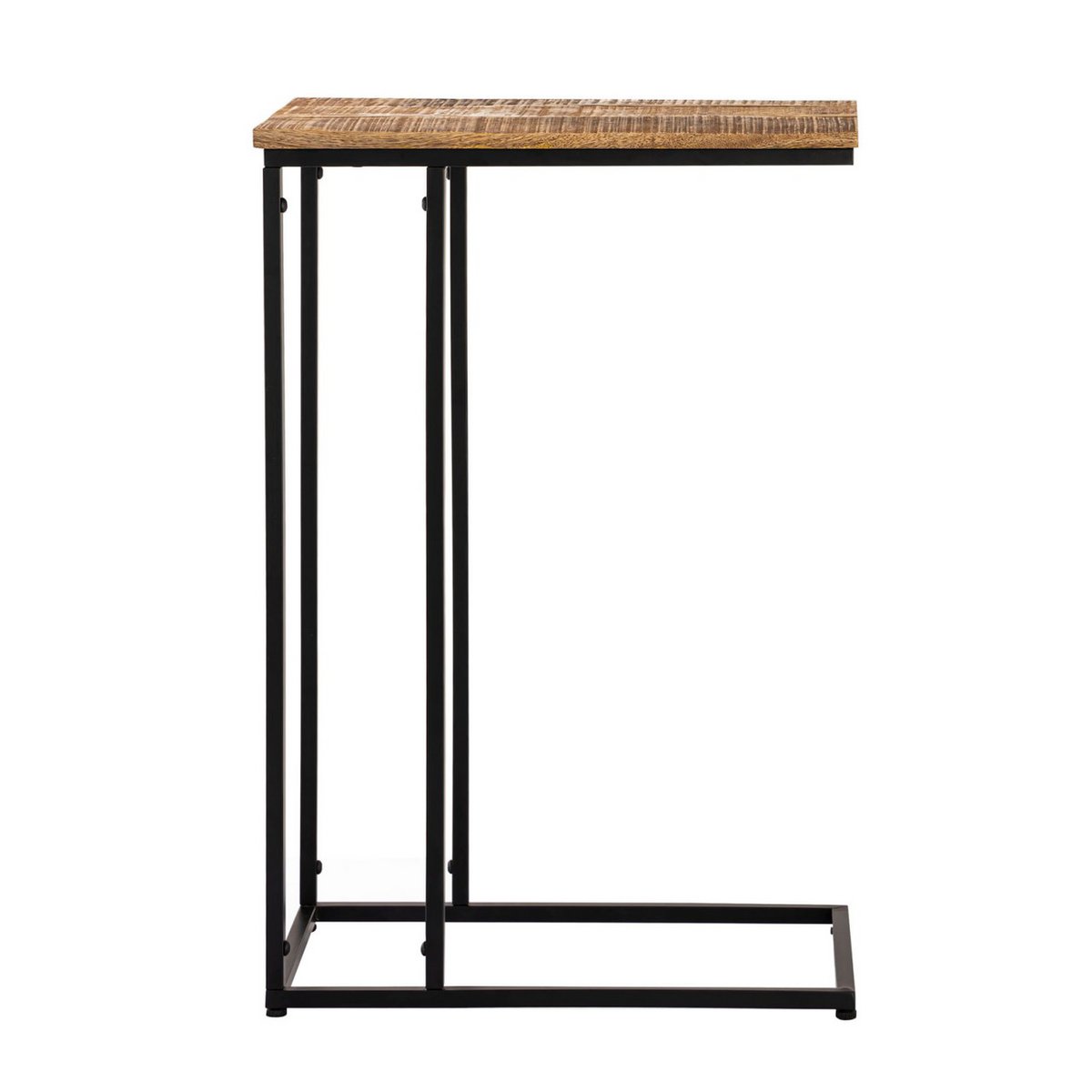 Side table wood 25x60x40cm sustainable sofa table laptop table C-table Toronto metal frame