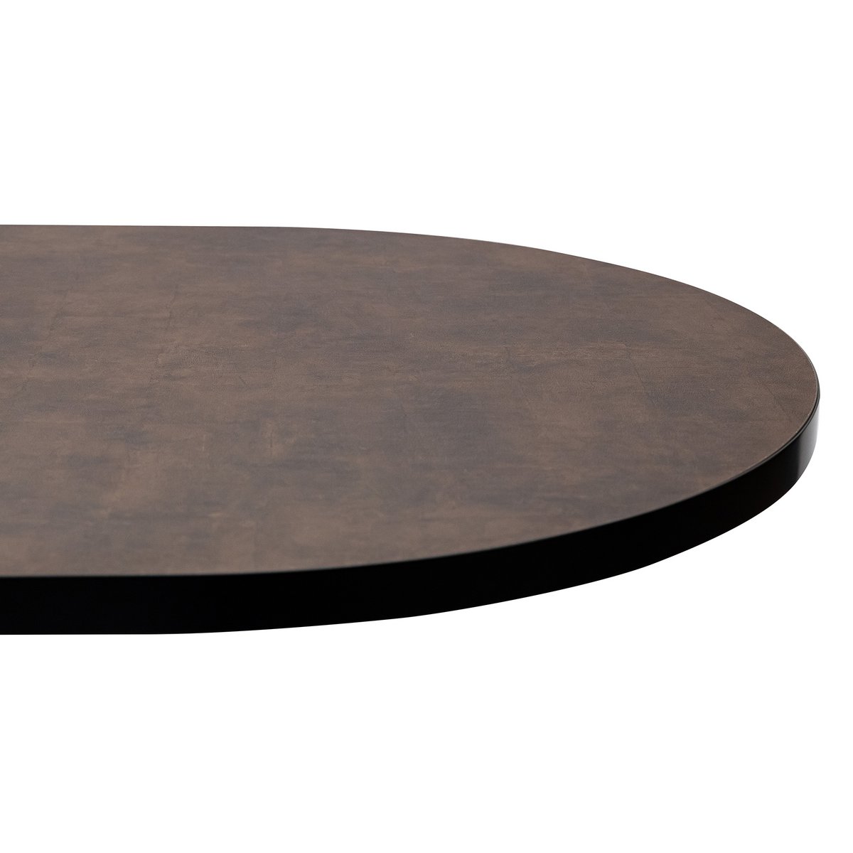 Stalux Flat oval dining table 'Noud' 180 x 100, color black / brown leather look