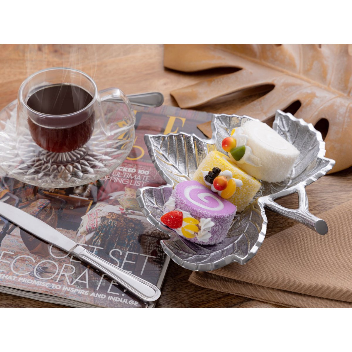 Decorative bowl leaf Masterbox 18-piece bowl aluminum leaf gold or silver leaf bowl