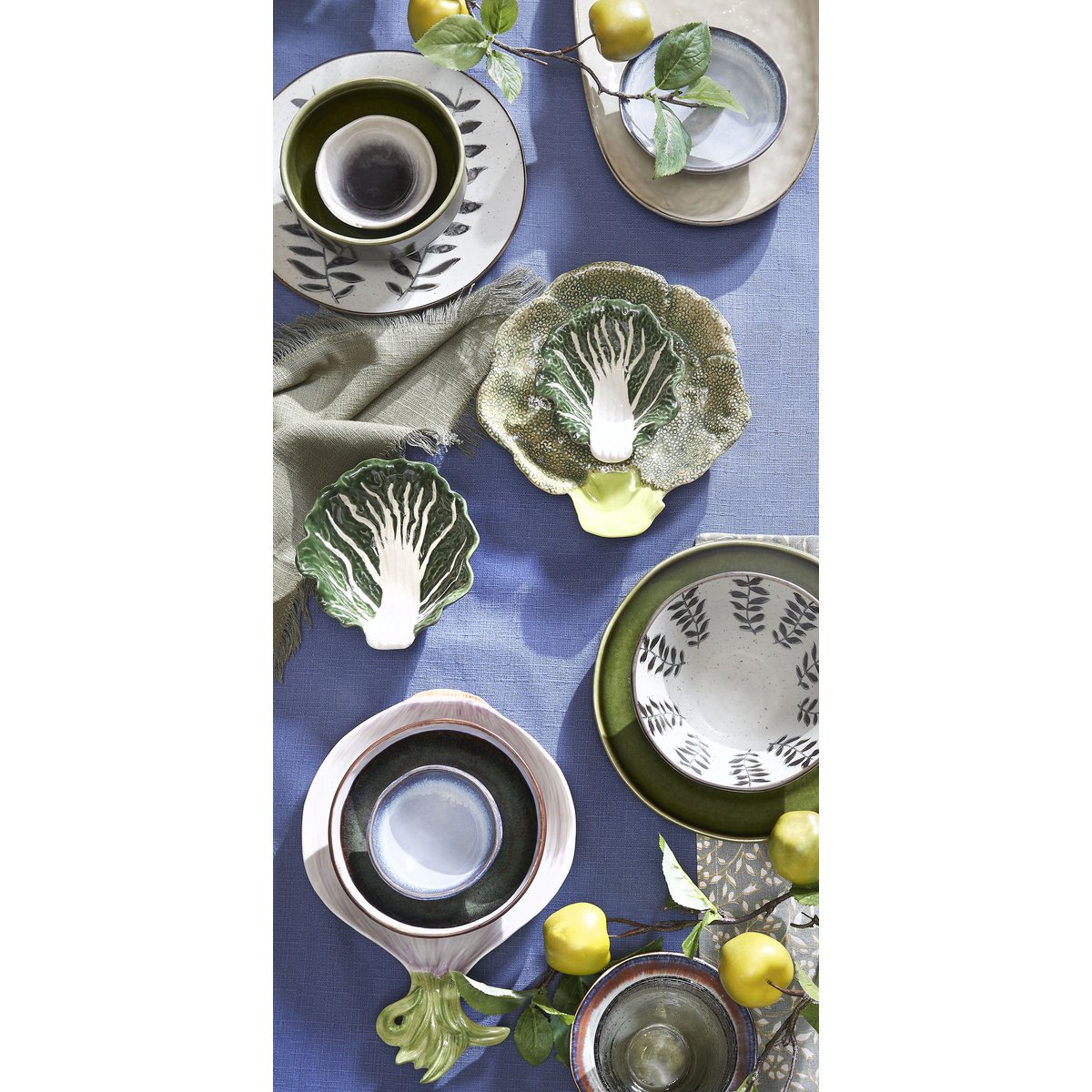 Cabbage bowl - L13.5 x W15 x H5.5 cm - Ceramic - Dark green