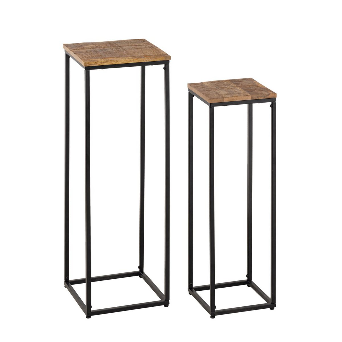 Flower columns set W 25 and 20 H 78 and 67 cm Flower stool Peru Square plant stand