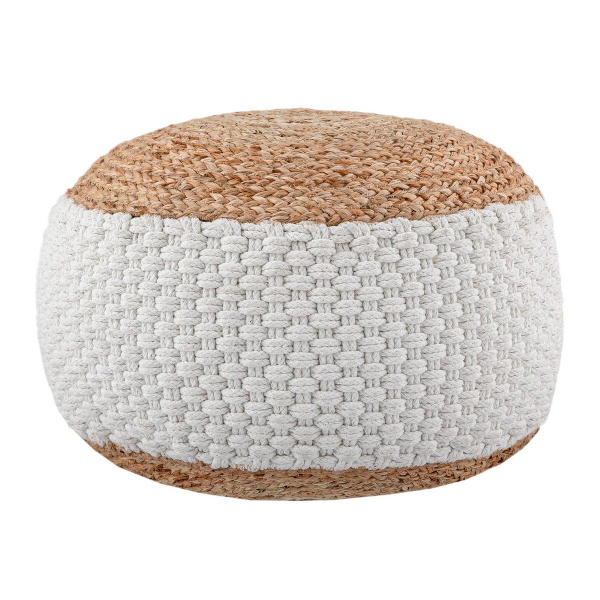 Pouf jute stool round 50x50 cm decorative stool jute natural pouf floor cushion footstool