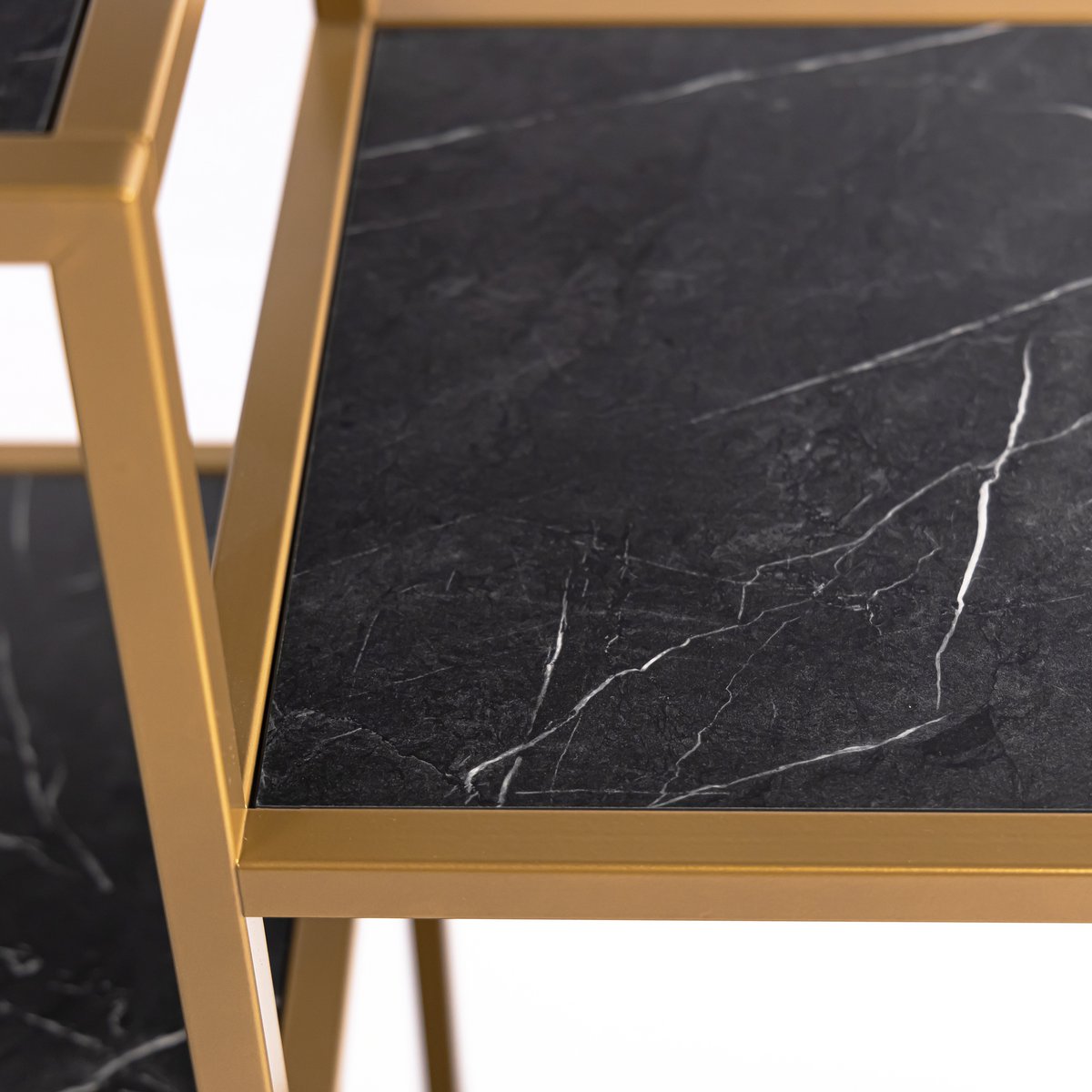 Stalux Shelving unit 'Guus' 120 x 200cm, color gold / black marble