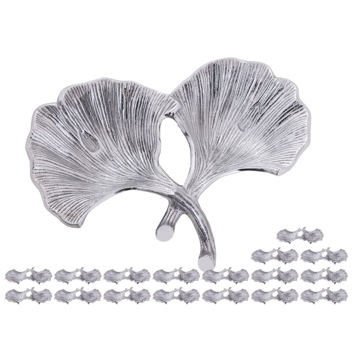 Decorative bowl bowl Masterbox 18-piece aluminum ginkgo 2 leaves gold or silver leaf bowl