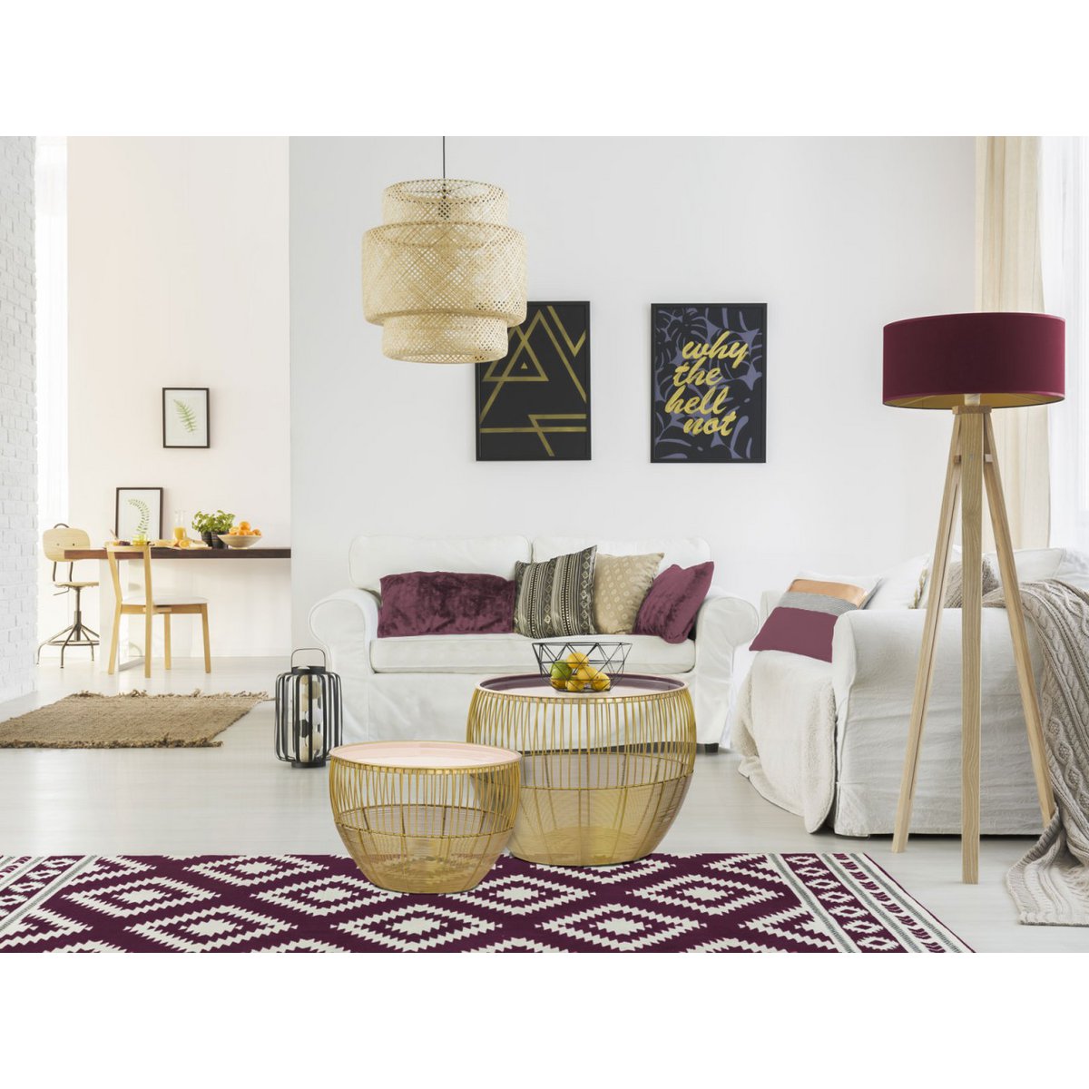 Side table set of 2 round tables ø 49/41 H 37/29 cm decorative sofa table Glamira coffee table gold