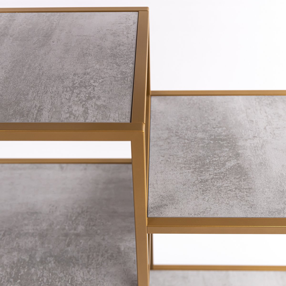 Stalux Shelving unit 'Guus' 120 x 200cm, color gold / concrete