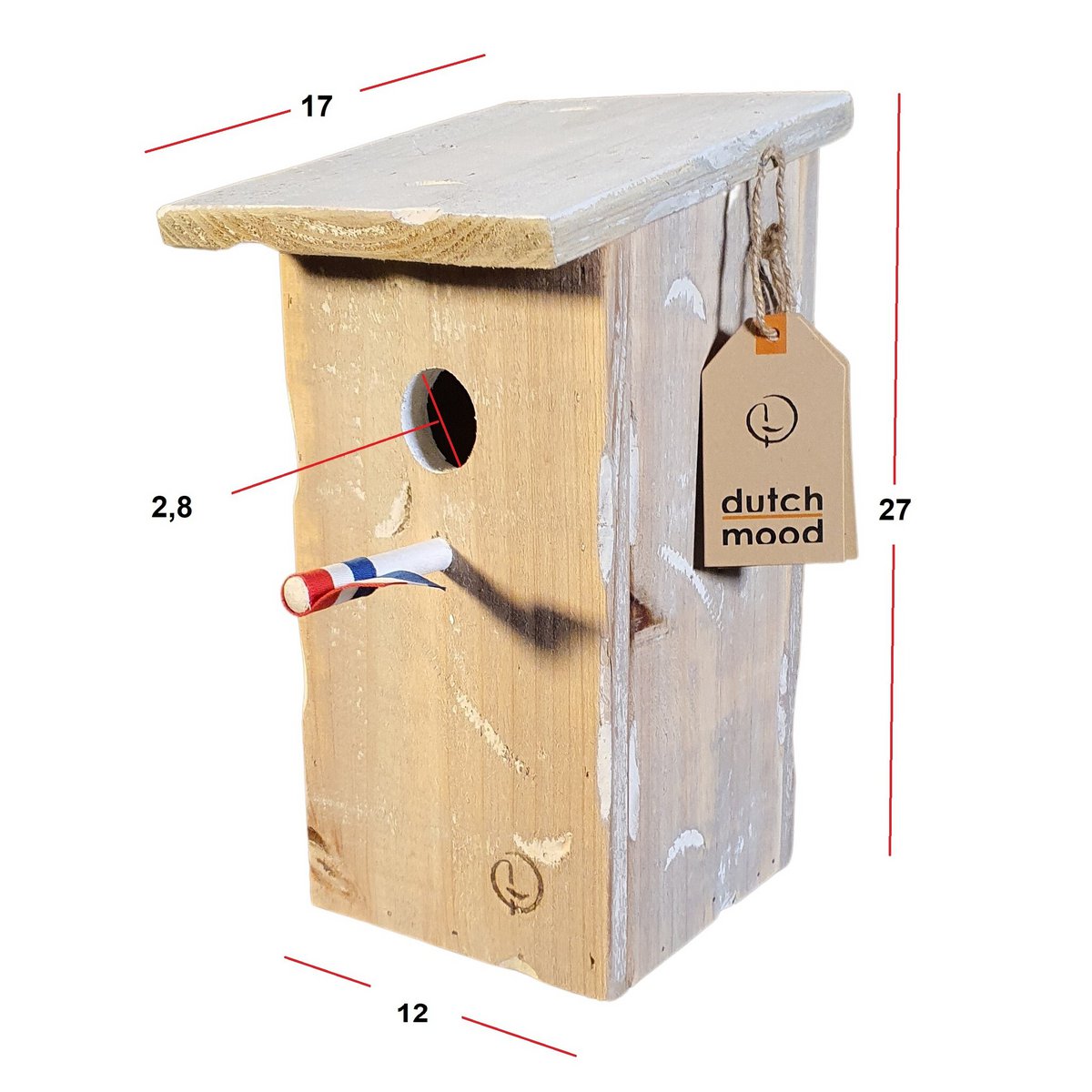 2 bird houses with a pointed roof and a sloping roof