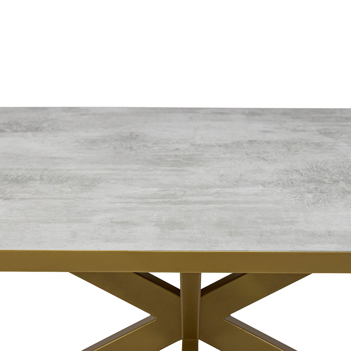 Stalux Flat oval dining table 'Noud' 210 x 100, color gold / concrete