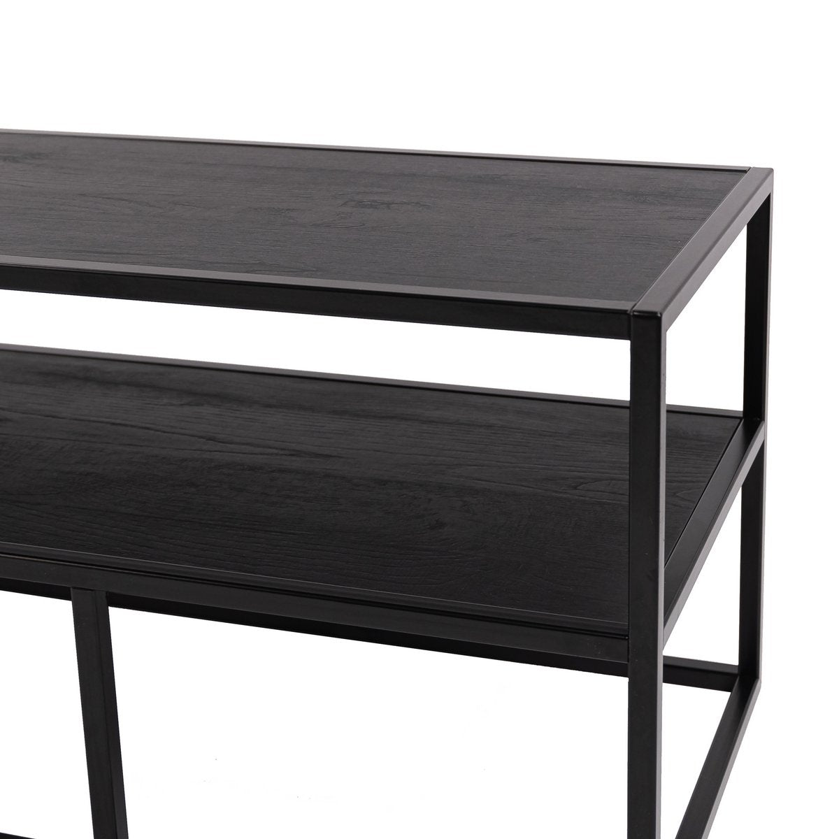Stalux TV cabinet 'Luuk' 200cm, color black / black oak