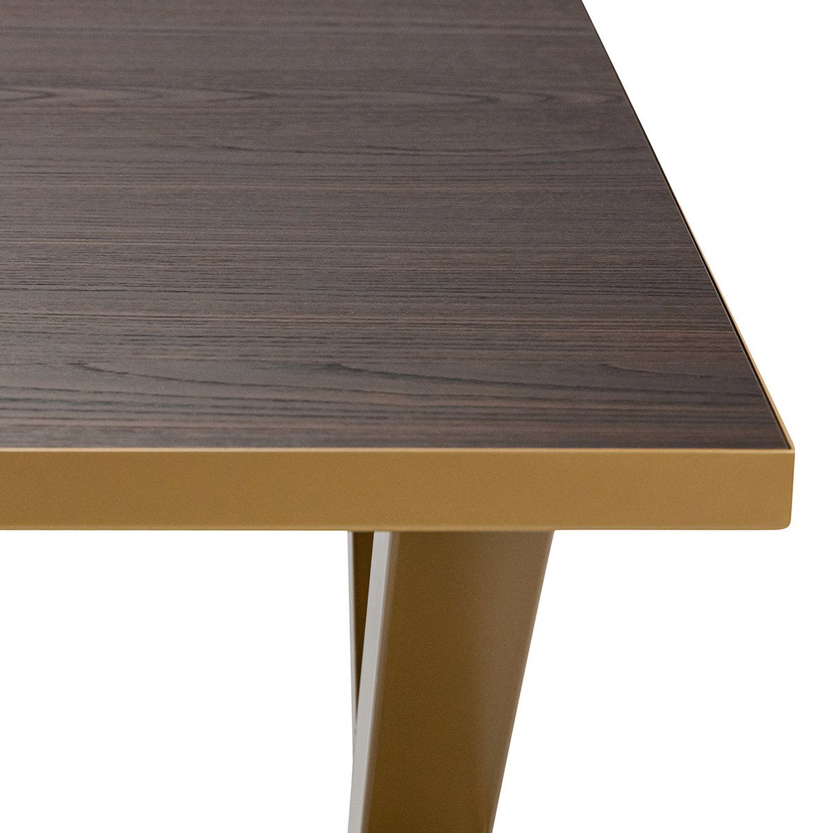 Stalux Dining table 'Rose' 180 x 100cm, color gold / brown wood