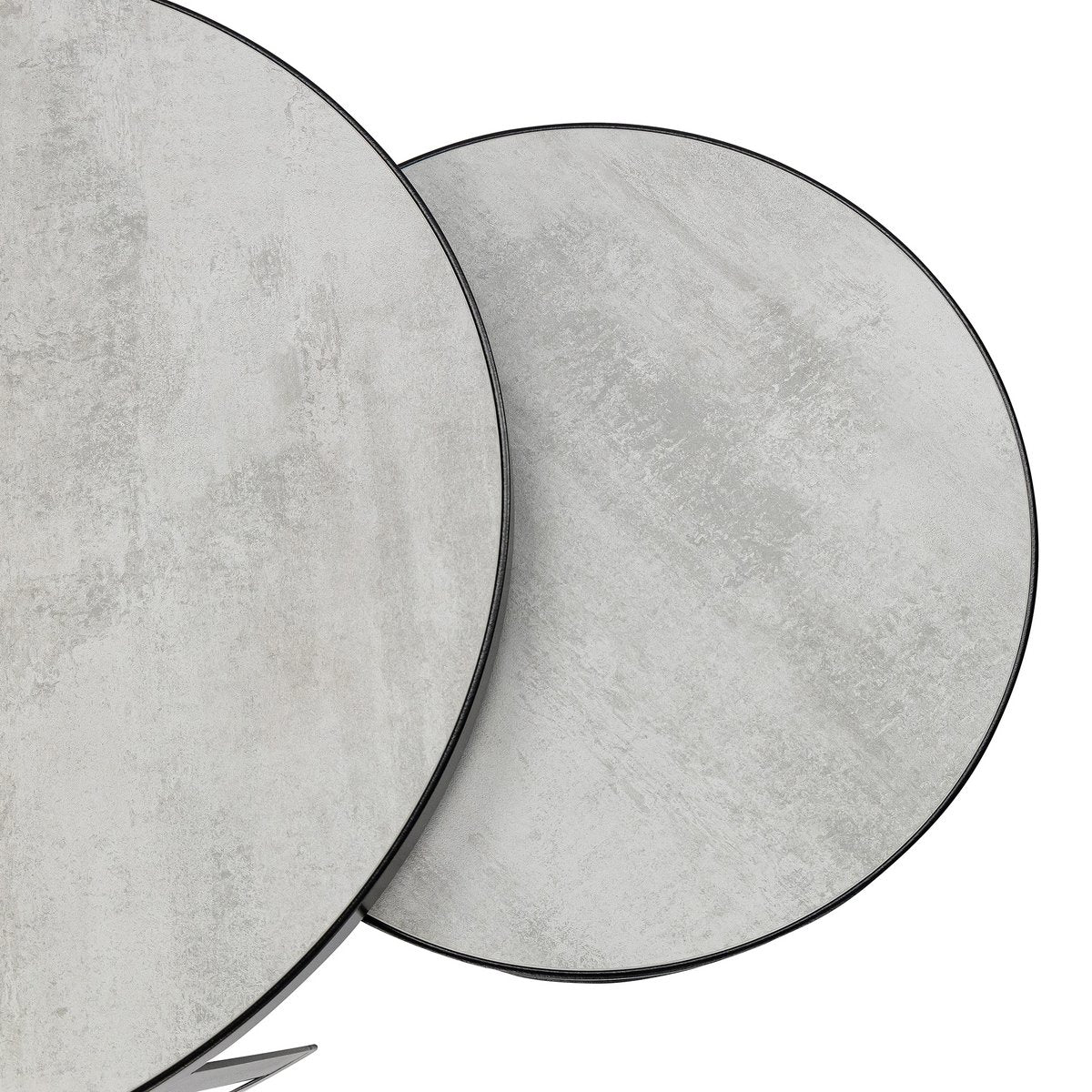 Stalux Coffee table set 'Saar' around 80 and 60cm, color black / concrete