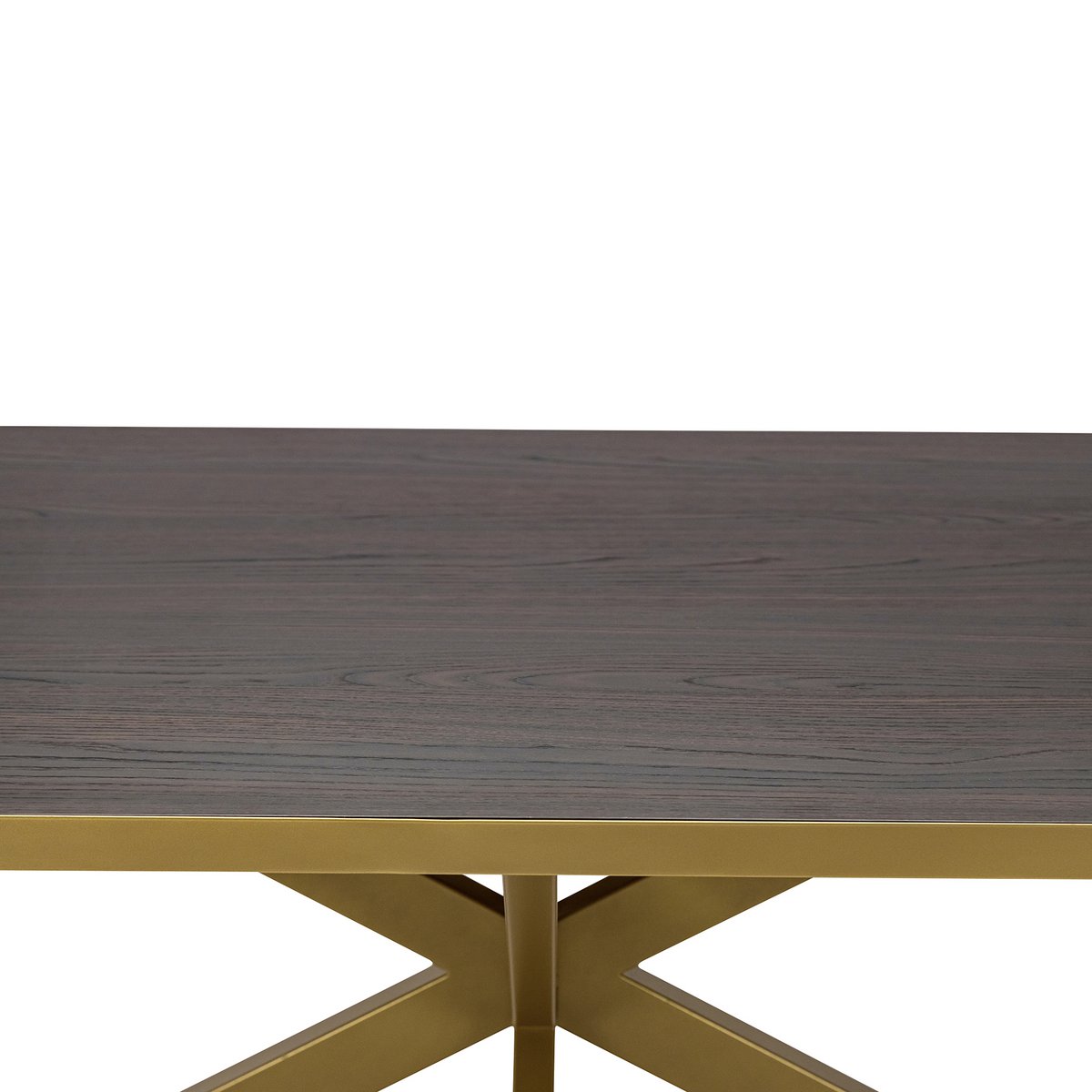 Stalux Flat oval dining table 'Noud' 240 x 100, color gold / brown wood