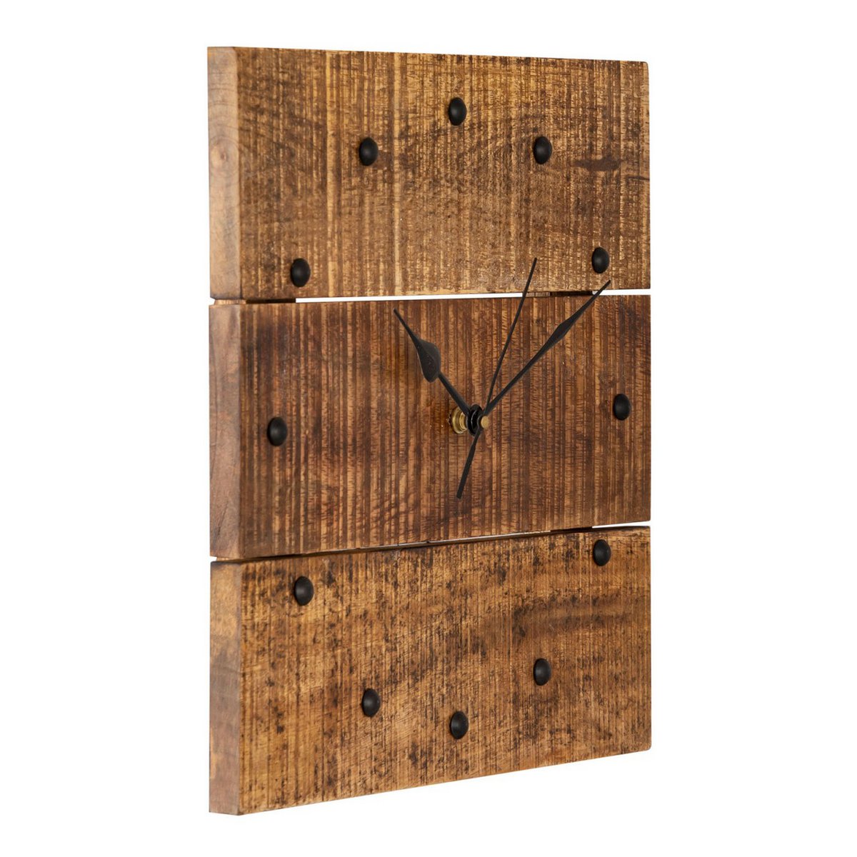 Wall clock wood clock 30x30cm wall clock wood living room noiseless square made of mango wood