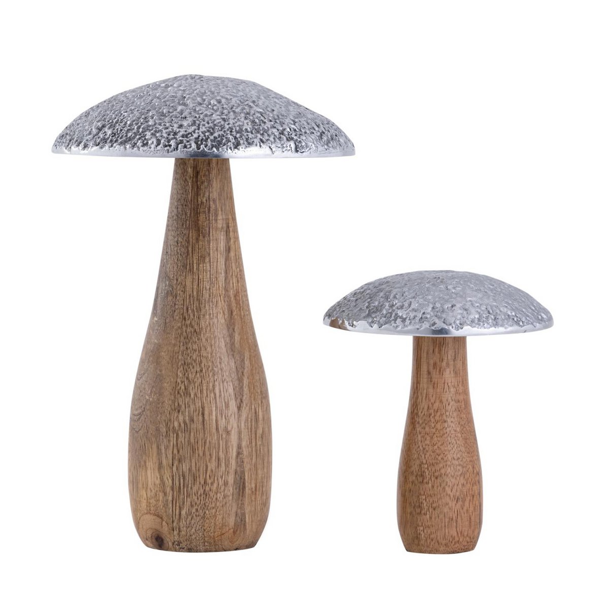 Decorative figures set of 2 mushrooms H20/12x13/9cm stand Masterbox 12x 2-piece mango wood