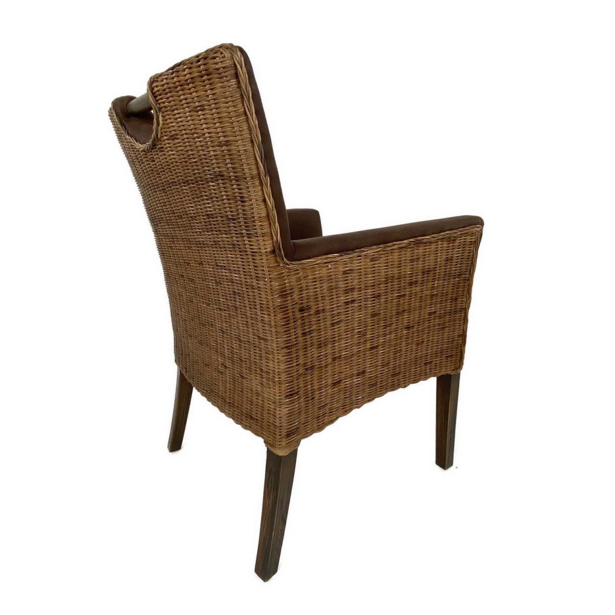 Dining room chairs set of 6 rattan armchairs Bilbao fully upholstered upholstery prairie brown