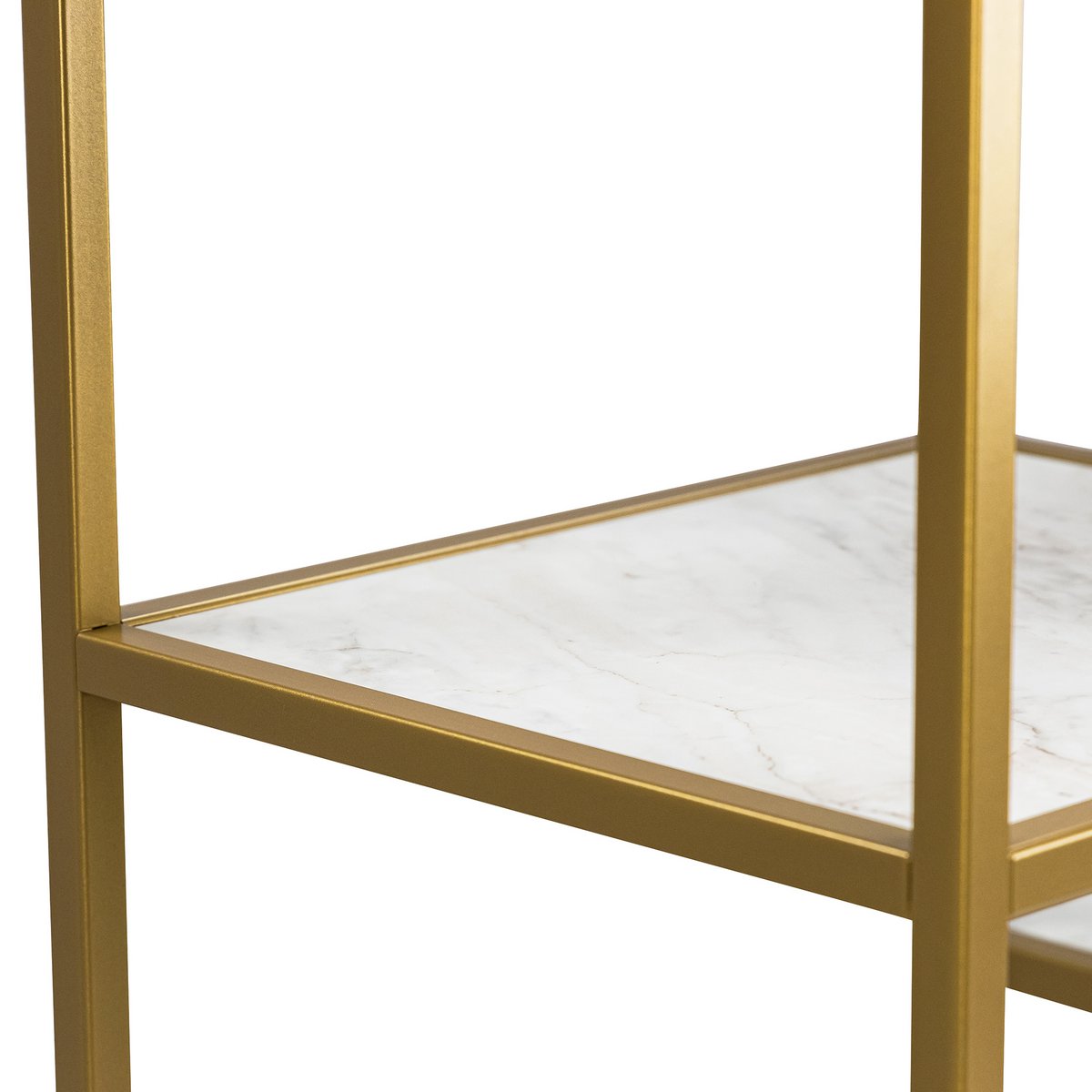 Stalux Shelving unit 'Guus' 80 x 200cm, color gold / white marble