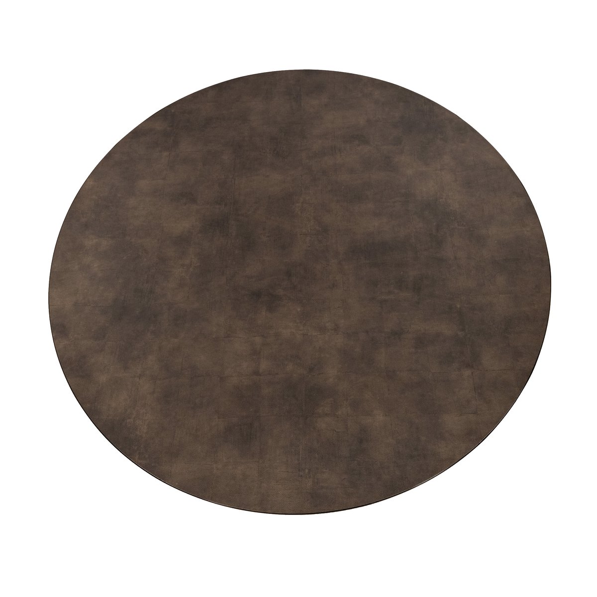 Stalux Round dining table 'Daan' 135cm, color black / brown leather look