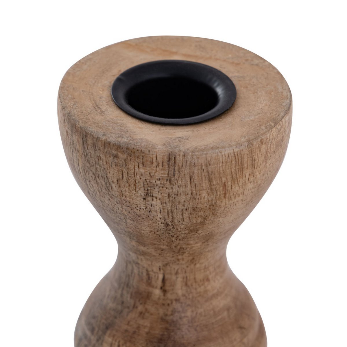 Candlestick Masterbox 18x set of 2 stick candles candle holder H20/13x6cm round mango wood