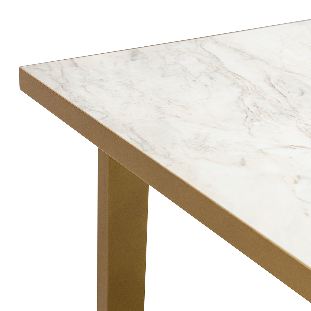 Stalux Dining table 'Joop' 180 x 100cm, color gold / white marble