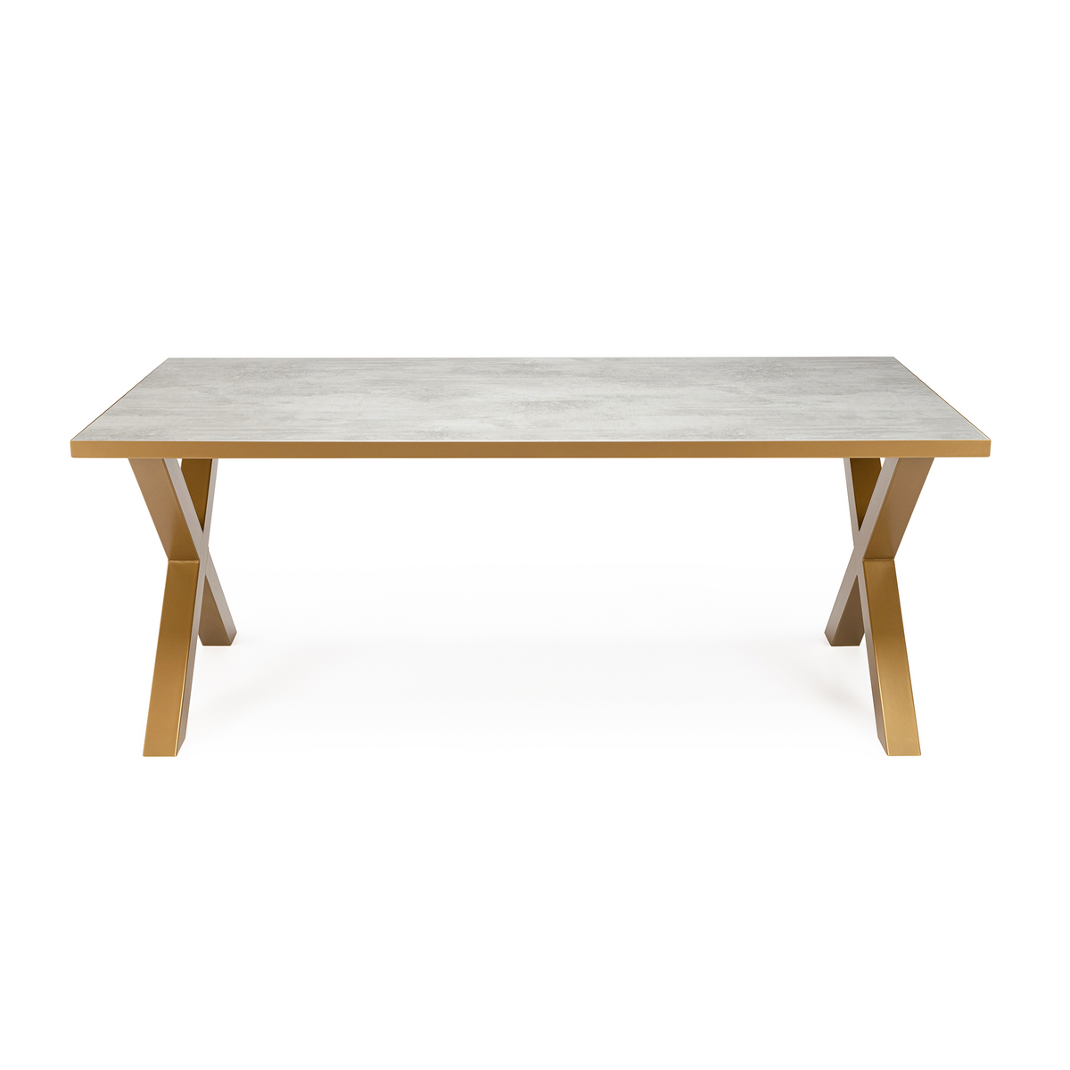 Stalux Dining table 'Rose' 200 x 100cm, color gold / concrete