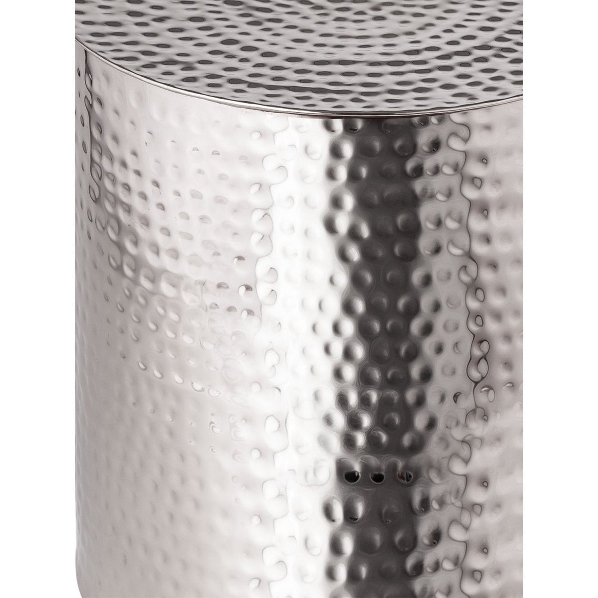 Side table metal ø 40 x 45 cm round decorative table Tunis silver or gold hammered aluminum