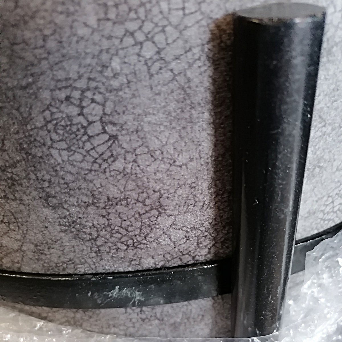 Stool 2nd choice Ø 35 H 37 cm suede look pouf pouf with iron frame matt black