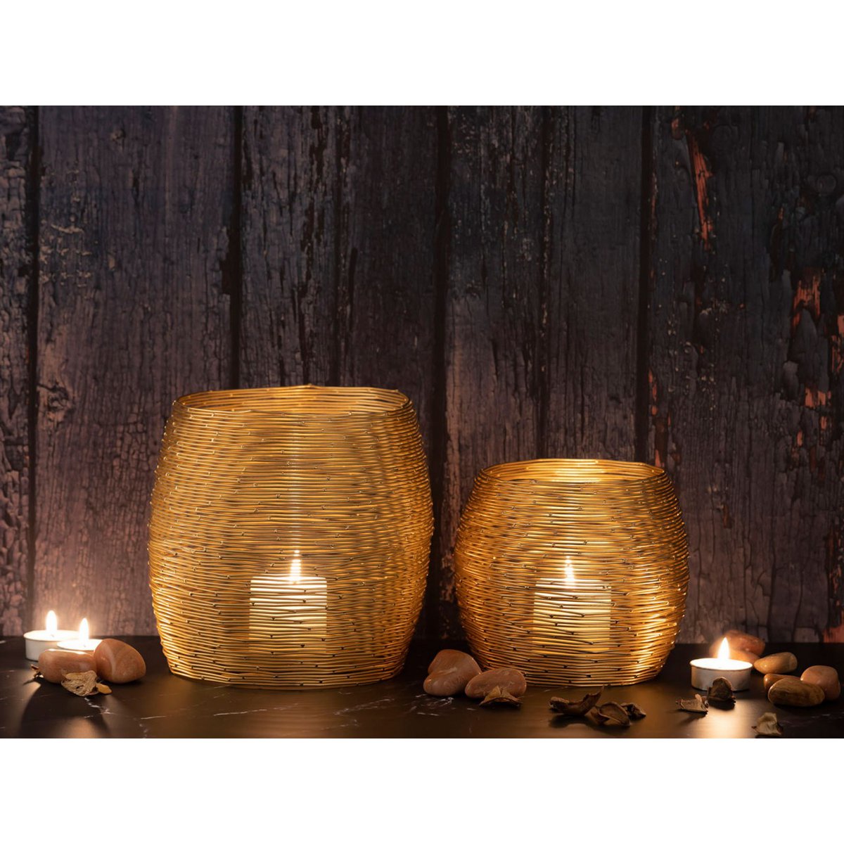 Tealight holder 12-piece set 2 x 6 VE lanterns candlestick Paris gold or silver candle holder