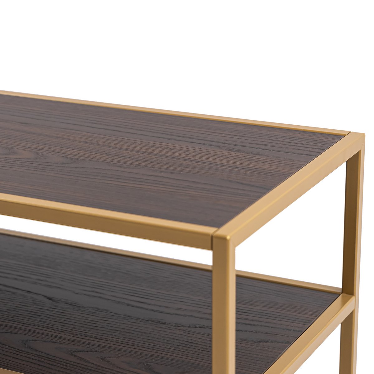 Stalux TV cabinet 'Luuk' 150cm, color gold / brown wood