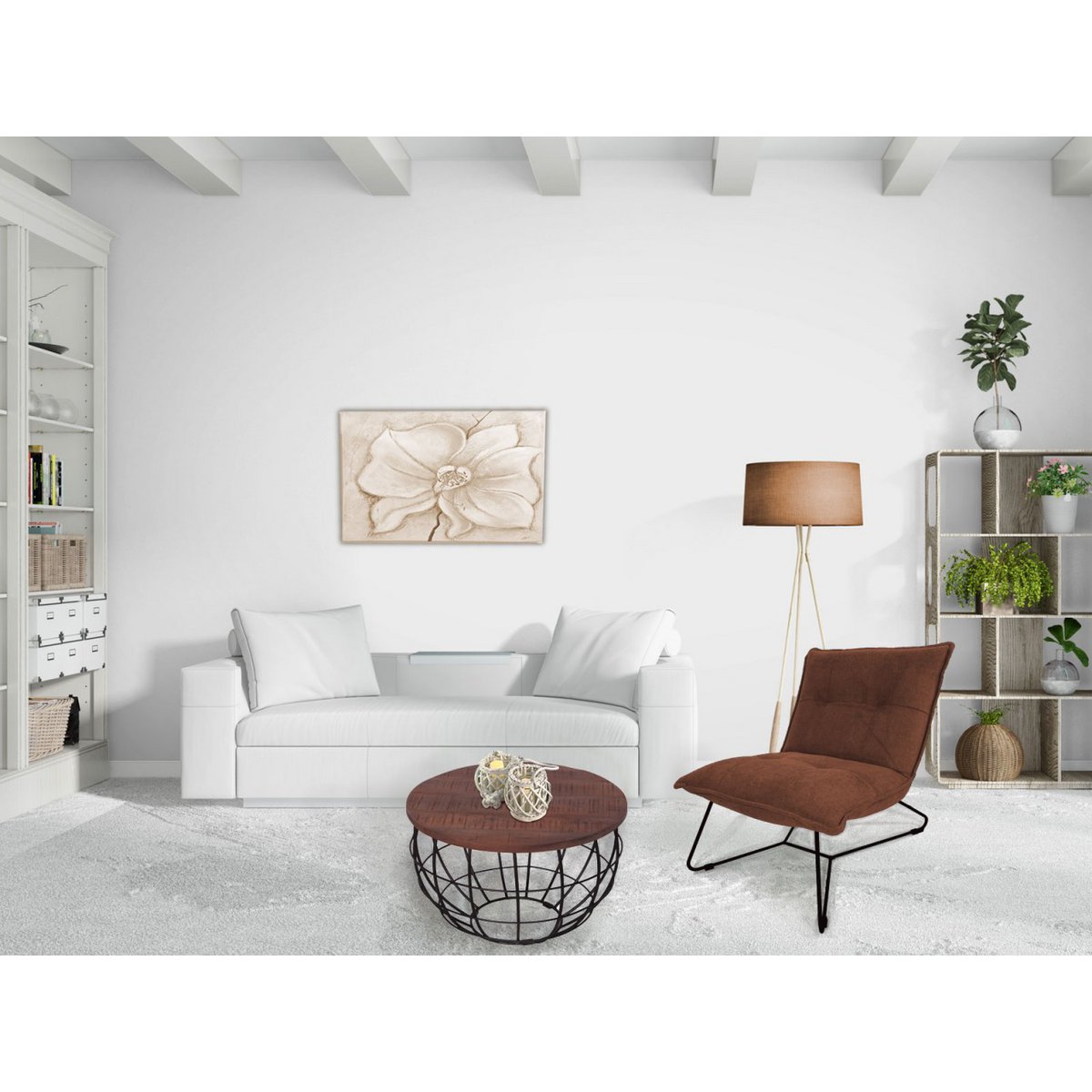 Coffee table ø 55 cm living room table round side table sustainable London metal wire frame grid