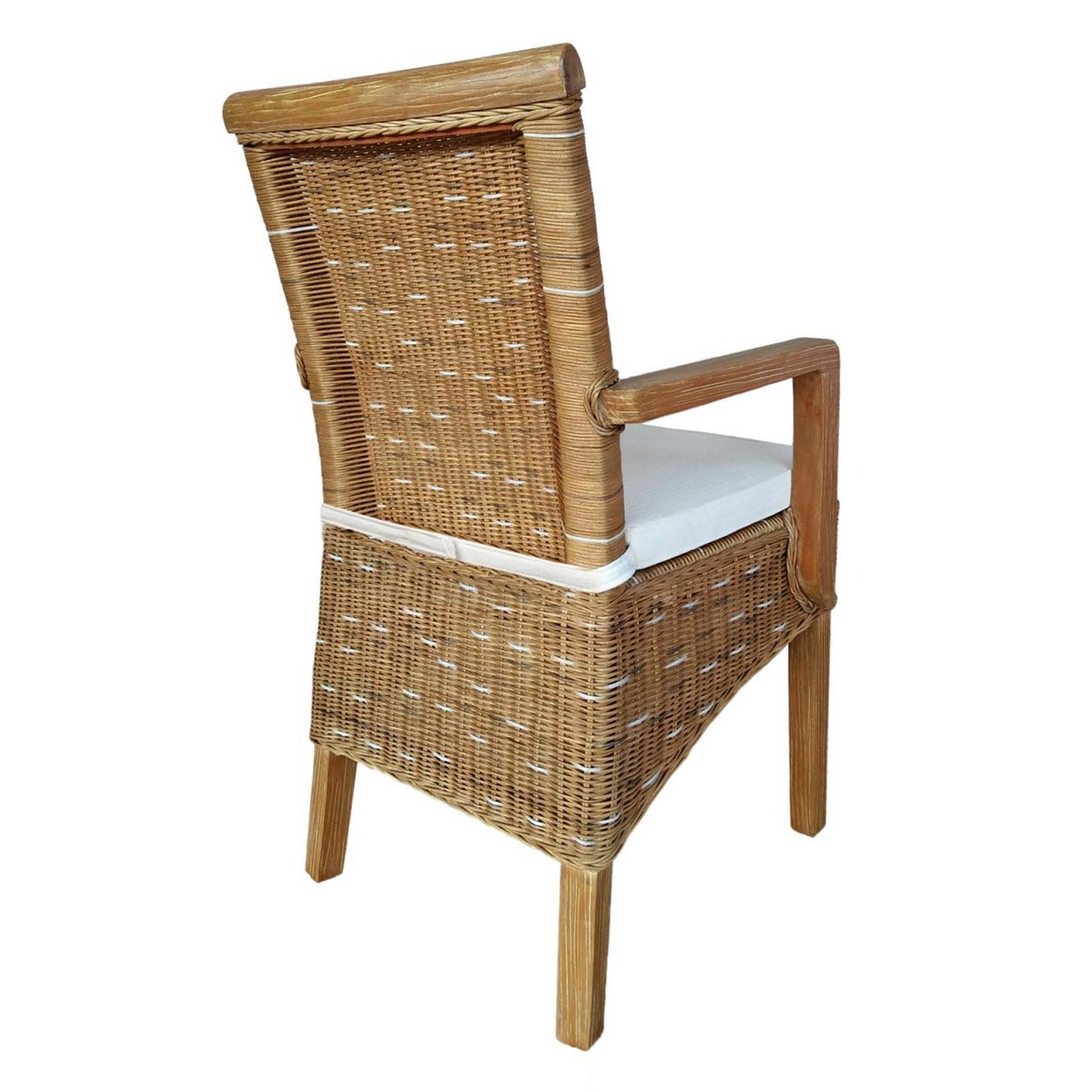 Dining room chairs set with armrests 2 pieces rattan chair brown Perth