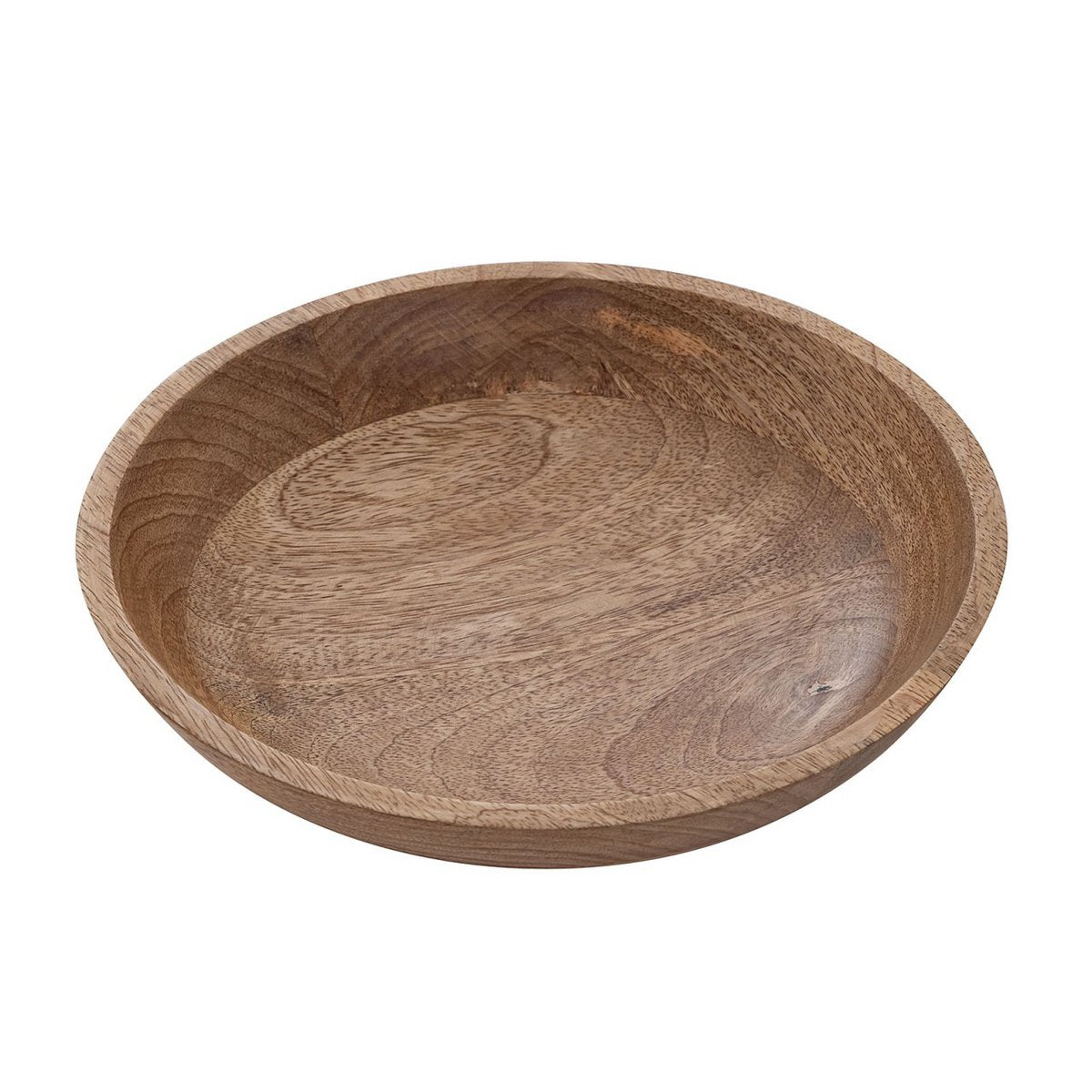 Wooden bowl decorative bowl round ø25 or 30cm H6cm Masterbox 8-piece modern simple mango wood