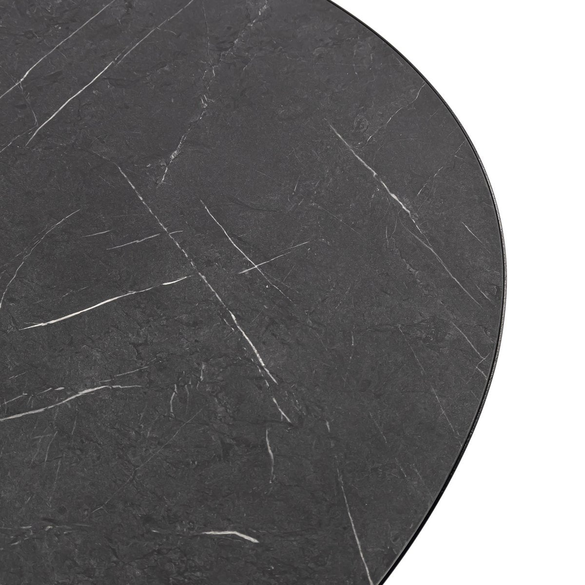 Stalux Oval dining table 'Mees' 180 x 100cm, color black / black marble