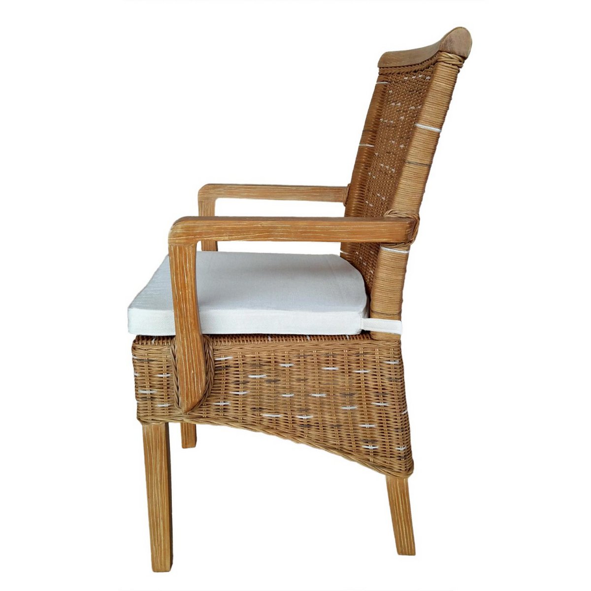 Dining room chairs set with armrests 2 pieces rattan chair brown Perth