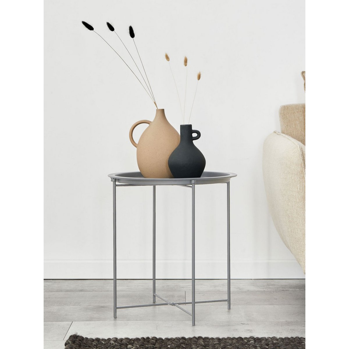 Side table metal 2nd choice round with storage solution Alberta garden table balcony table terrace
