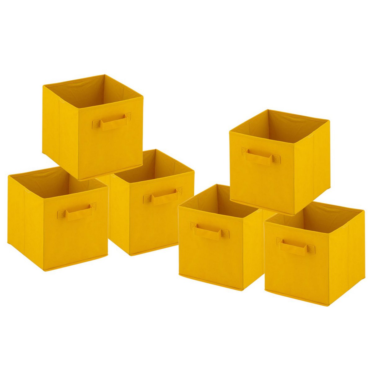 Foldable storage boxes 28x27x27 cm pack of 6 square storage boxes