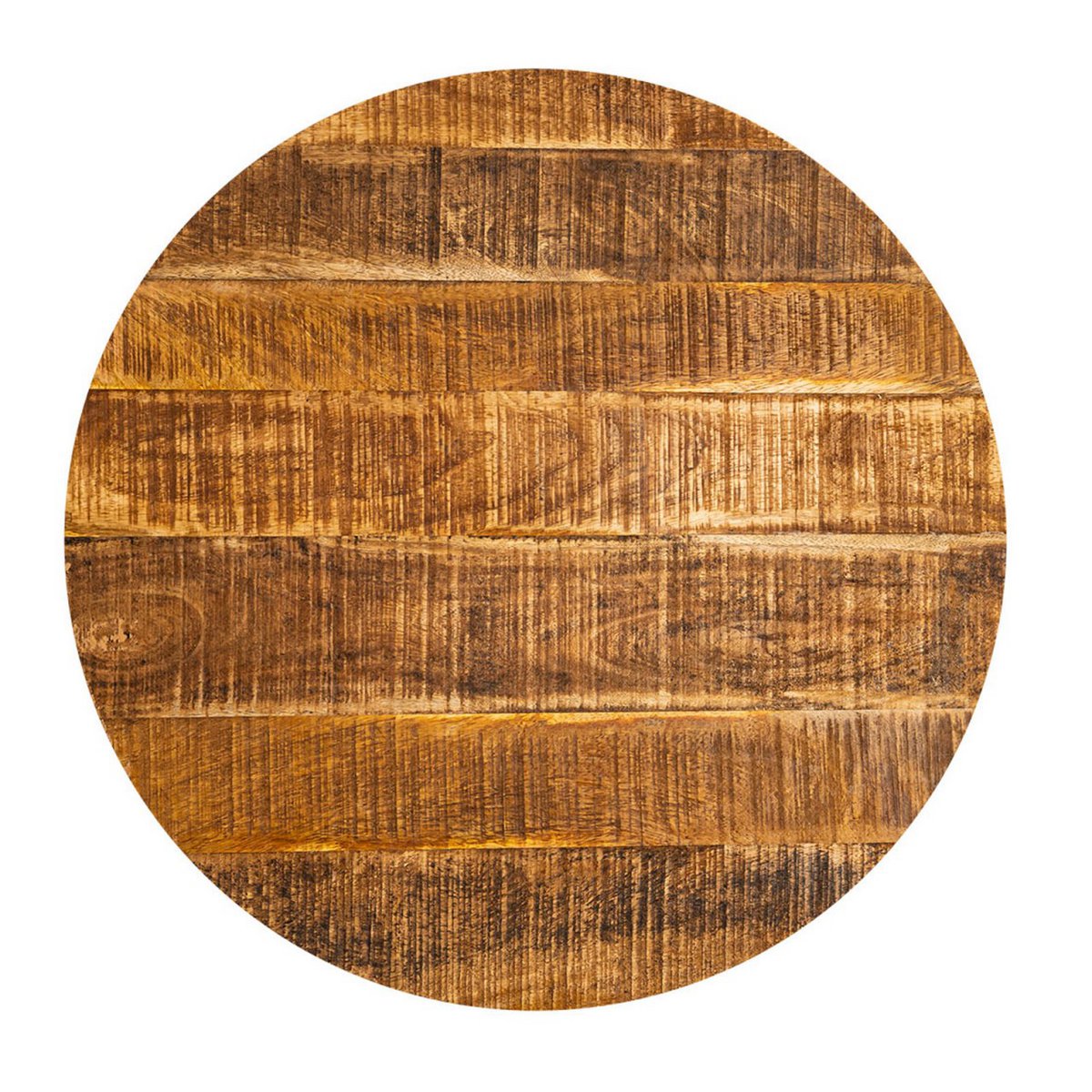 Coffee table round solid wood ø 56cm living room table side table La Palma metal frame black