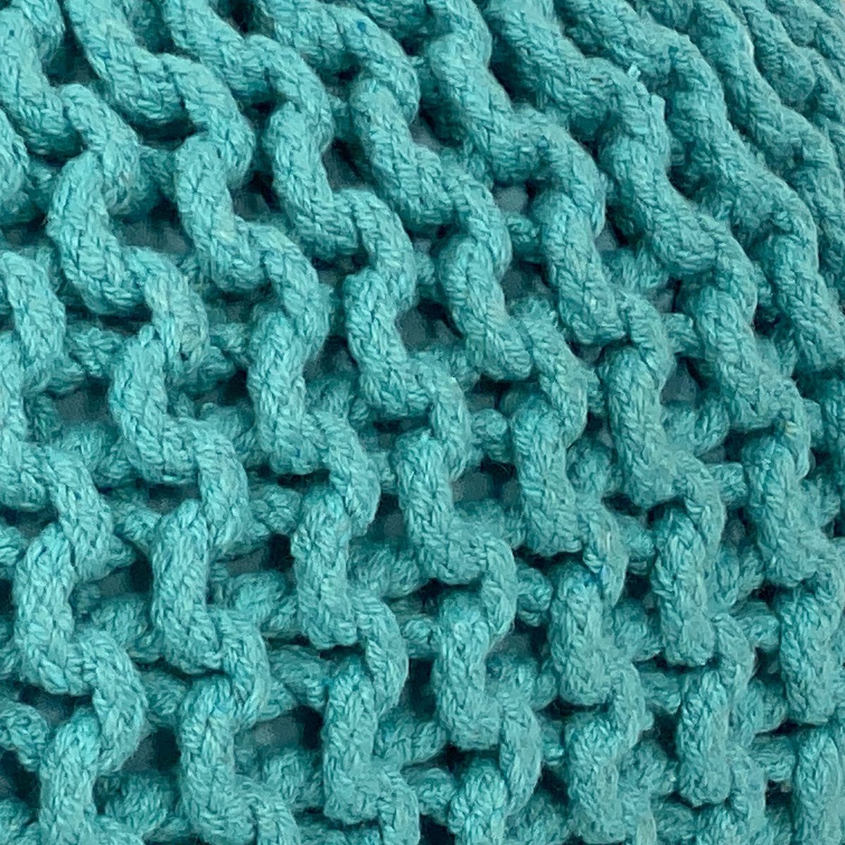 Pouf Ø 55 cm knitted stool pouf floor cushion coarse knit look extra high height 37 cm